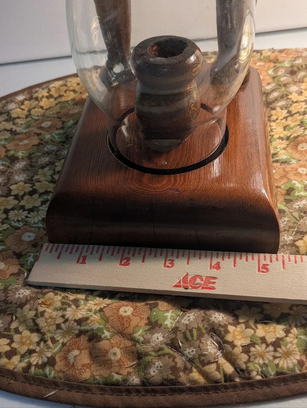 Cabincore Classic Dark Wood Hurricane Candle Holder - Dark Brown